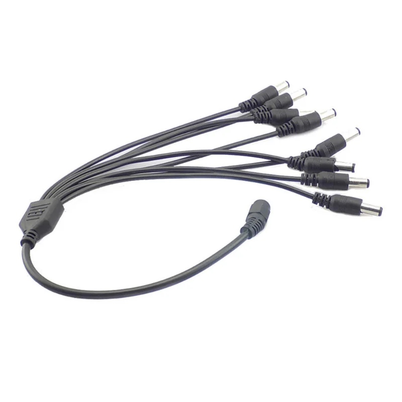 Enchufe divisor de alimentación de 12V CC, 1 hembra a 2, 3, 4, 5, 6, 8, Cable macho CCTV, Cable de cámara, ACCESORIOS CCTV, adaptador de fuente de alimentación de 2,1x5,5mm - imagen 4