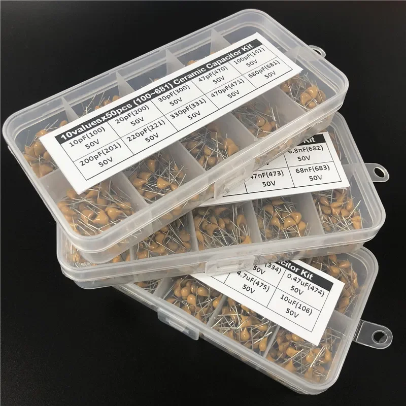 1500 Uds 30Valuesx50 10pF ~ 10uF (100 ~ 106) kit surtido de condensadores cerámicos multicapa/monolíticos con 3 cajas de almacenamiento - imagen 2