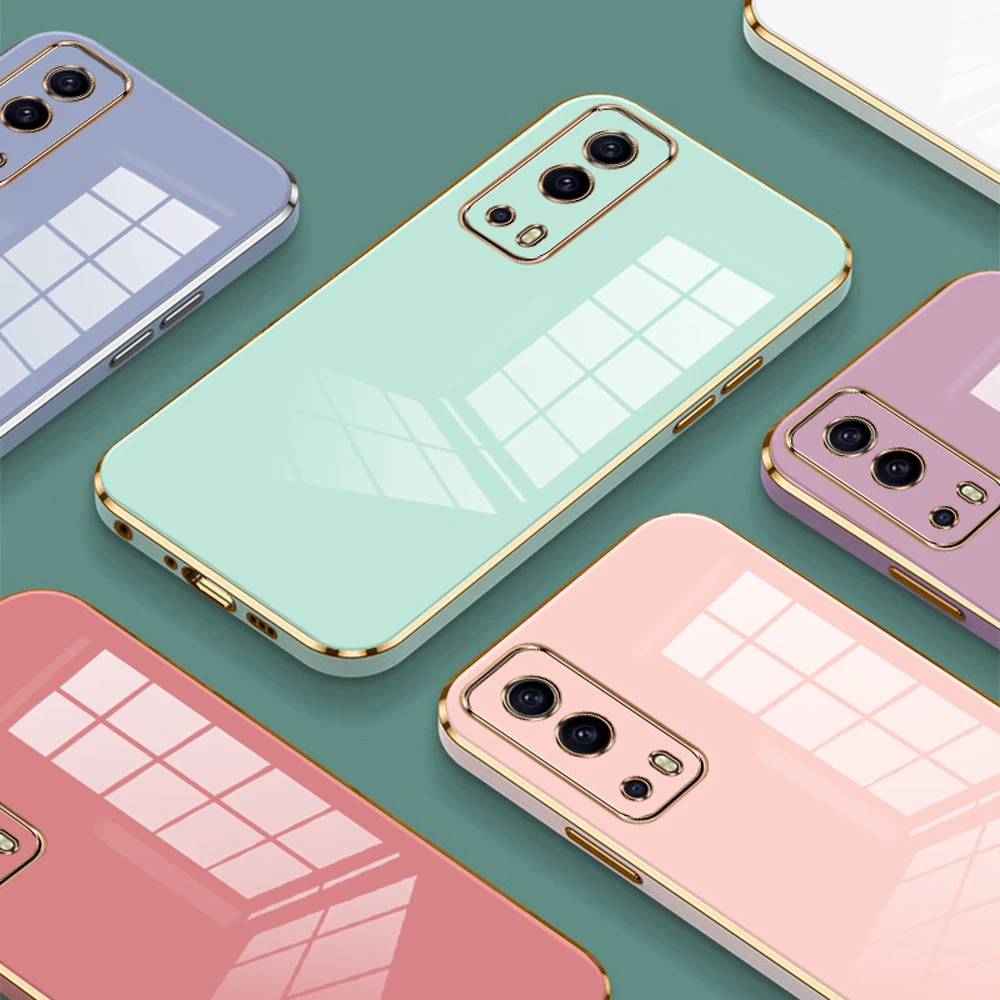 Vivo Y72 5G Funda Lujo Chapada Cuadrada Silicona Antigolpes - imagen 2