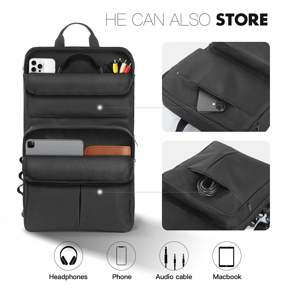 Mochila para DJ para Pioneer DDJ-400 DDJ-FLX4/Roland DJ-202 funda para controlador de DJ Estuche de transporte Estuche de viaje a prueba de golpes y antiarañazos - imagen 5