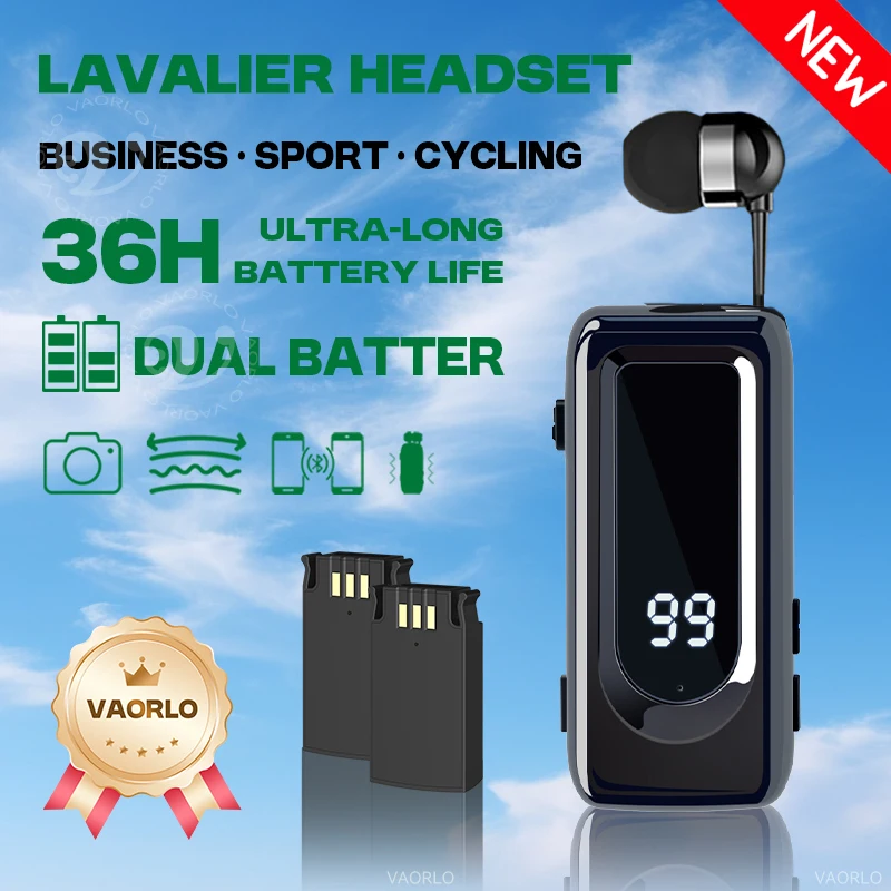 Auriculares Lavalier Bluetooth 5.4 - Llamadas y música, cancelación - imagen 2