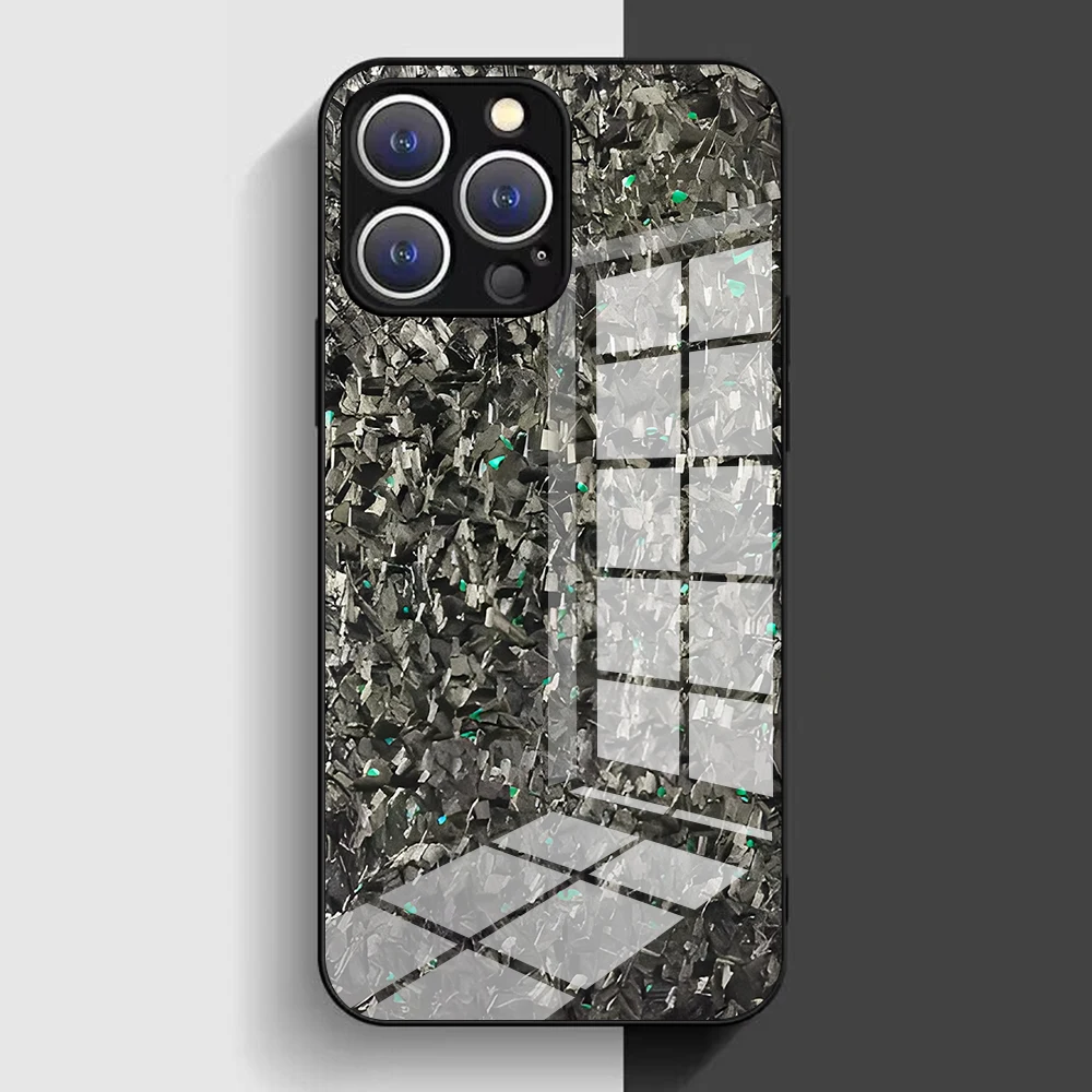 Funda de teléfono de fibra de carbono forjada para Samsung Galaxy S25 S24 S23 S22 S21 S20 S10 S10E Ultra Plus FE 4G 5G, funda trasera de silicona de vidrio - imagen 5