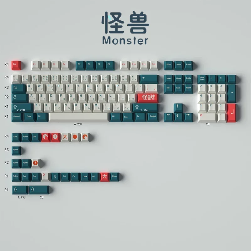 GMK Kaiju teclas clon PBT tinte sublimación cereza altura Teclado mecánico japonés AULA F75 Ajazz Ak820 Pro Mad 60he Gamer - imagen 3