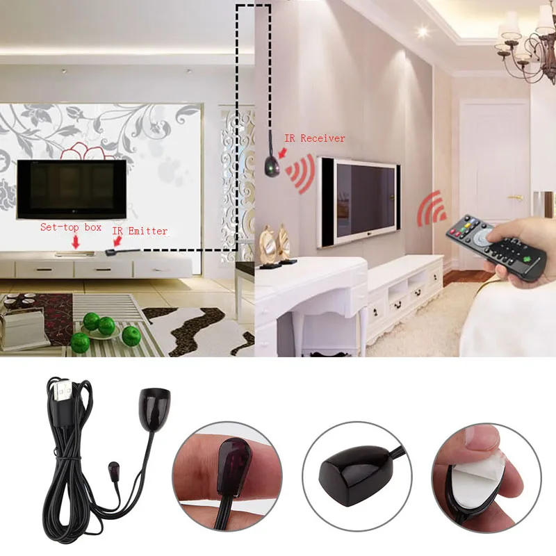 Receptor de Control remoto infrarrojo, extensor IR, adaptador USB, repetidor, transmisor, accesorios - imagen 4