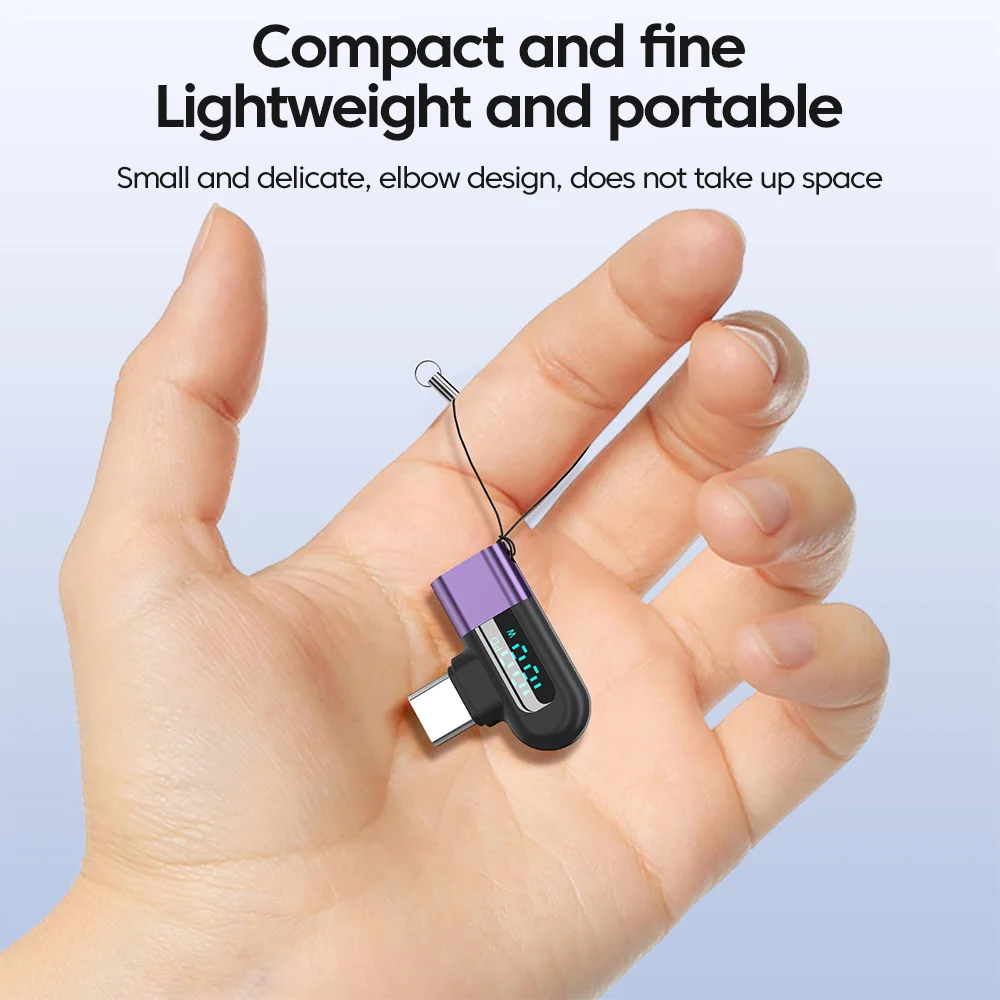 Olaf-Adaptador tipo C a tipo C de 120W, convertidor de carga rápida con pantalla Digital, USB, para Samsung, Huawei y Xiaomi - imagen 5