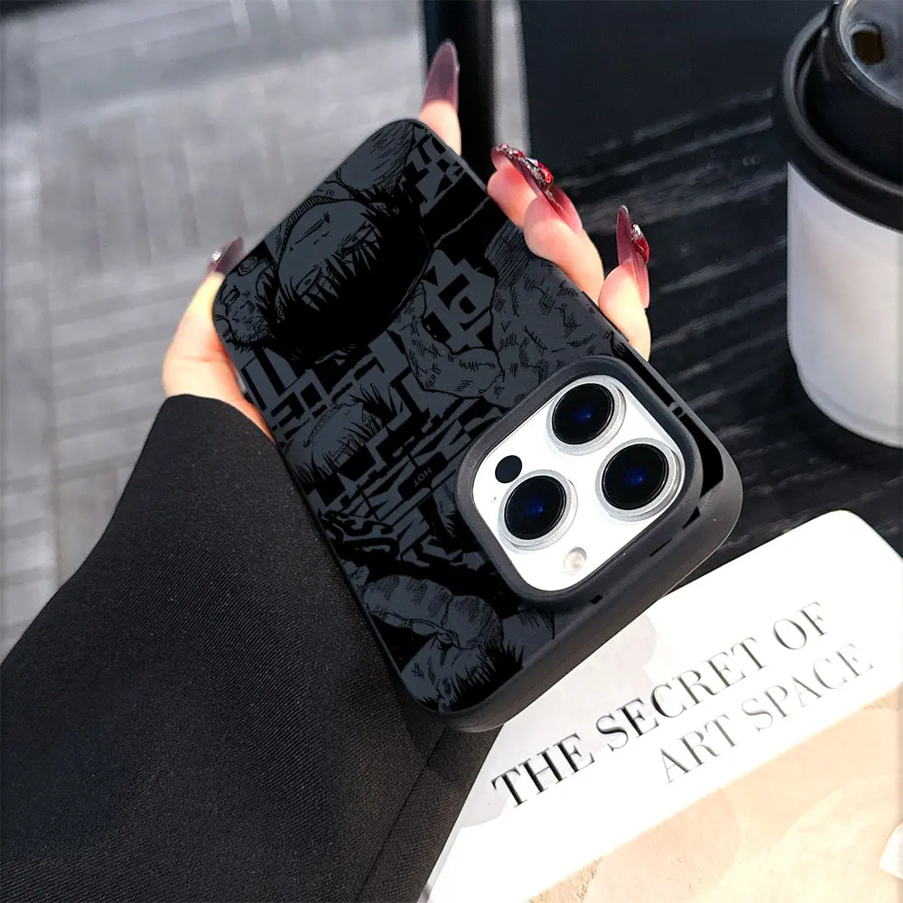 Nueva funda de teléfono suave de silicona mate de lujo de Anime Jujutsu Kaisen para iPhone 16 15 14 Plus 13 12 11 Mini Pro X XS Max 8 Plus - imagen 4