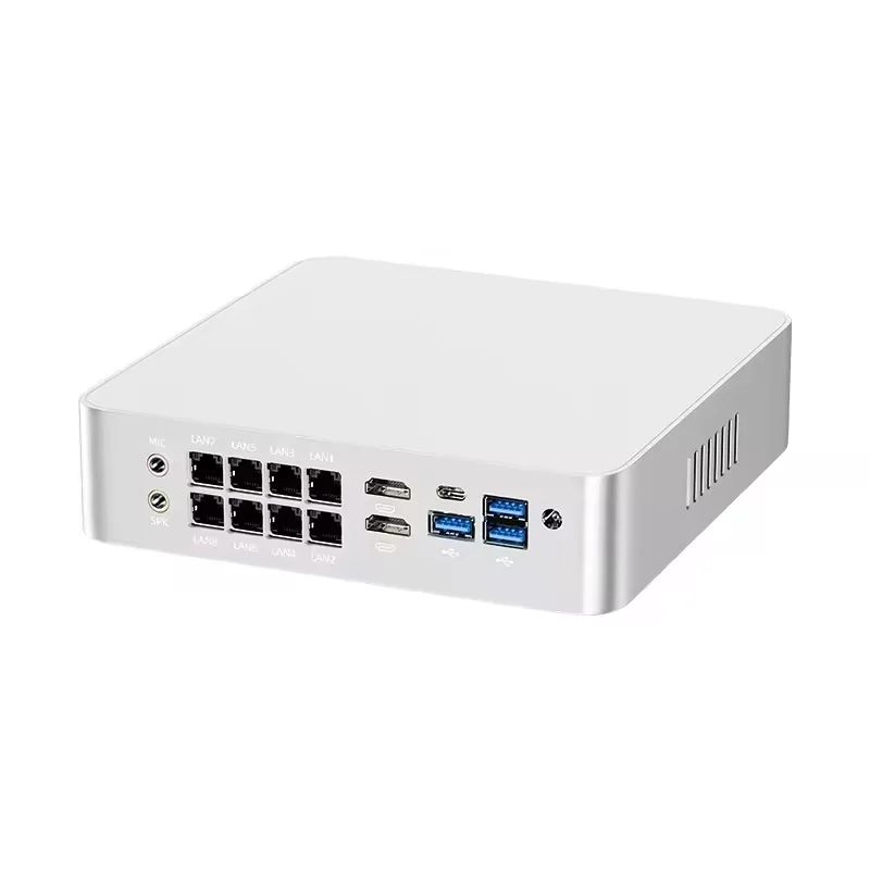 Helorpc Mini PC industrial con soporte de I7-8705G Computadora de escritorio Linux Pfsense con 8xI226V LAN 2xHDMI2.0 3xUSB3.0 1xTYPE-C - imagen 2