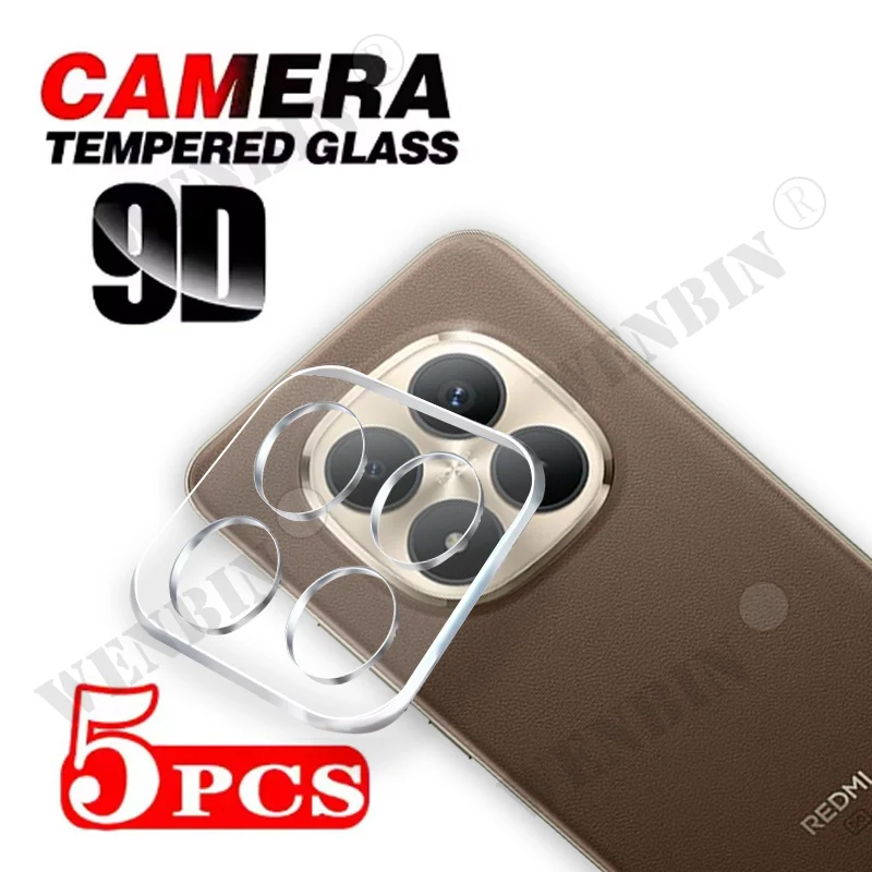 5 uds Protector de lente de cámara de vidrio para Redmi Note 15 14 Pro Plus 5G cubierta completa vidrio Protector 3D para película de cámara