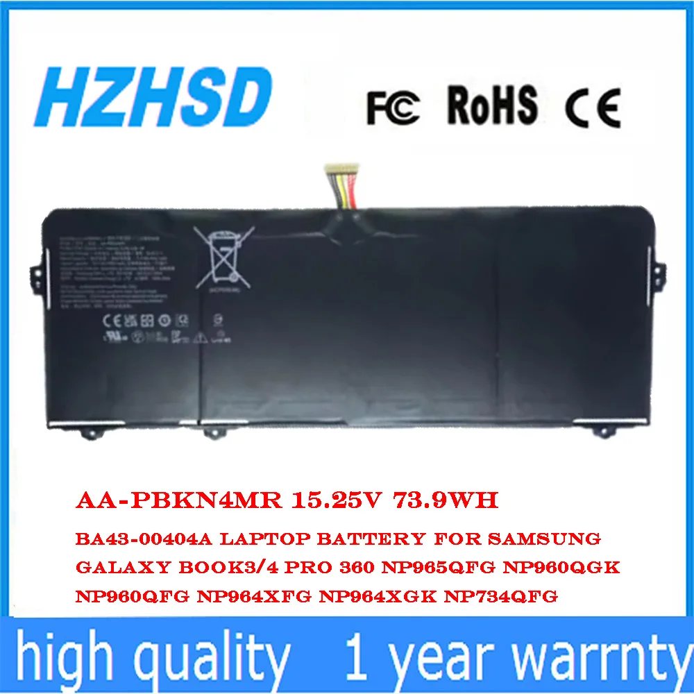 AA-PBKN4MR 15,25 V 73,9 WH BA43-00404A batería del ordenador portátil para Samsung Galaxy Book3/4 PRO 360 NP965QFG NP960QGK NP960QFG NP964XFG