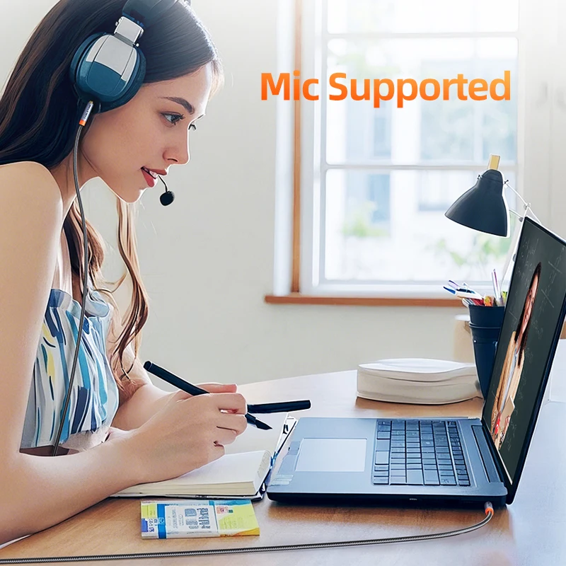 CABLETIME Cable de Audio de 4 polos de 3,5mm TRRS Cable auxiliar de 4 conductores para teléfono auriculares micrófono música de coche Cable de Audio HIFI - imagen 5