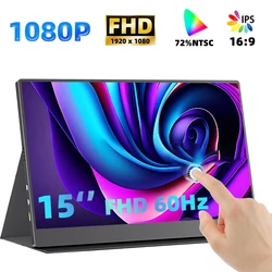 Monitor Portátil Táctil IPS 15'' Full HD – Pantalla Externa PC/Consola
