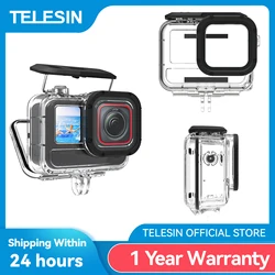 TELESIN-funda impermeable para Cámara de Acción, carcasa de buceo subacuático, 45M, para Insta 360 Ace pro