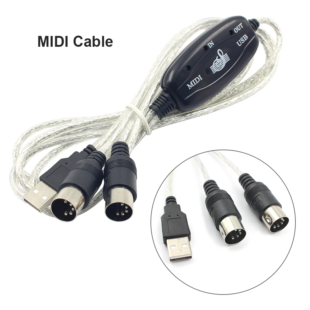 Cable MIDI profesional USB IN-OUT PC a música, adaptador de teclado electrónico - imagen 2