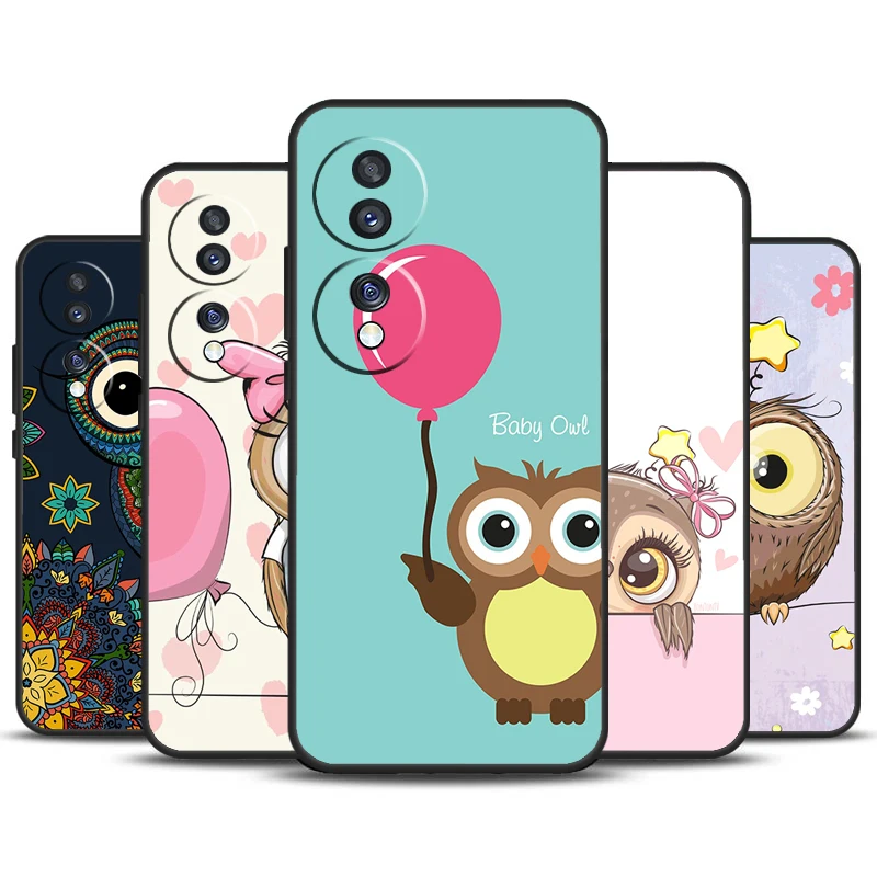 Funda de búho de dibujos animados para Honor, cubierta bonita para Honor Magic 6 5 Pro 50 70 90 Lite, X8b, X9b, X9a, X8a, X7a, X6a, X7, X8, X9