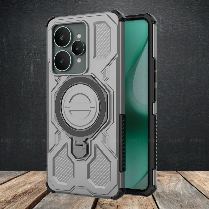 Para Realme 15 Pro funda Realme 15 Capas parachoques a prueba de golpes atracción magnética anillo de adsorción soporte Fundas Realme 15 Pro