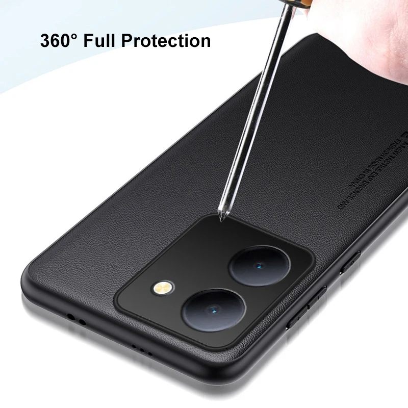 Funda de cuero PU para Vivo Y27 Y36 5G, carcasa trasera de silicona mate a prueba de golpes, protección completa, funda de teléfono para Vivo Y27 4G - imagen 4