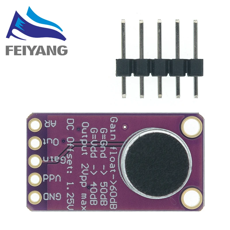 Placa amplificadora AGC de micrófono MAX9814, módulo sensor de sonido, Control de ganancia automático, ataque para Arduino MAX4466, placa PCB, Kit Diy - imagen 4