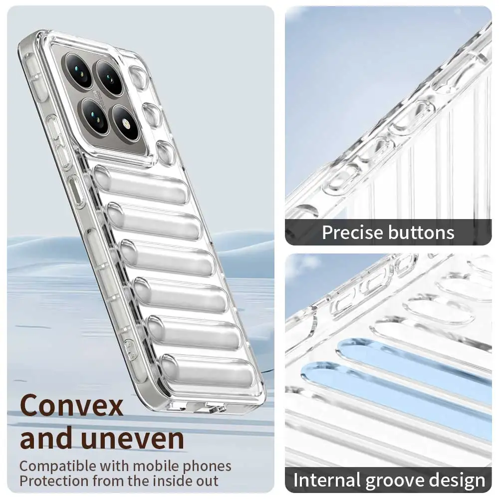 Funda de armadura de cojín de aire de cápsula de Color sólido a prueba de golpes para Xiaomi Mi 14T 14 Ultra 14C Poco F6 M6 X6 Pro 5G C65 C61 funda suave de TPU - imagen 4