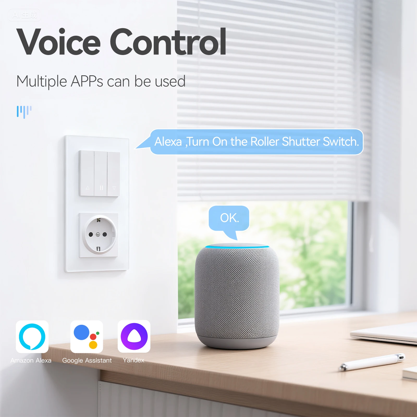 BSEED Zigbee interruptores de persianas inteligentes Tuya Alexa Control de voz más interruptor de luz enchufes de pared normales USB tipo c estándar de la UE - imagen 3