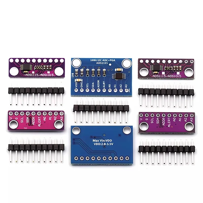 1 Uds ADS1115 ADS1015 módulo I2C de 16 bits precisión ADC Placa de desarrollo de 4 canales amplificador de ganancia profesional 2,0 V a 5,5 V para Arduino RPi - imagen 2