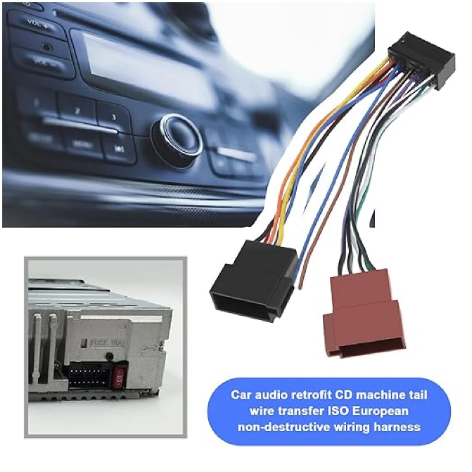 Adaptador ISO de Radio para coche, Cable de 20 pines, conector tipo Universal Compatible con AudioVox, enchufe cruzado a adaptador de autoradio hembra ISO - imagen 3