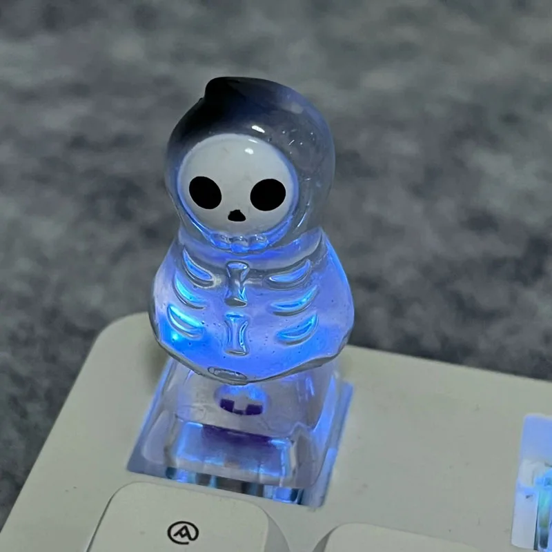 Teclas de alta transparencia, teclas de fantasma personalizadas, teclas de teclado mecánico con temática de Halloween, juego de resina translúcida - imagen 4