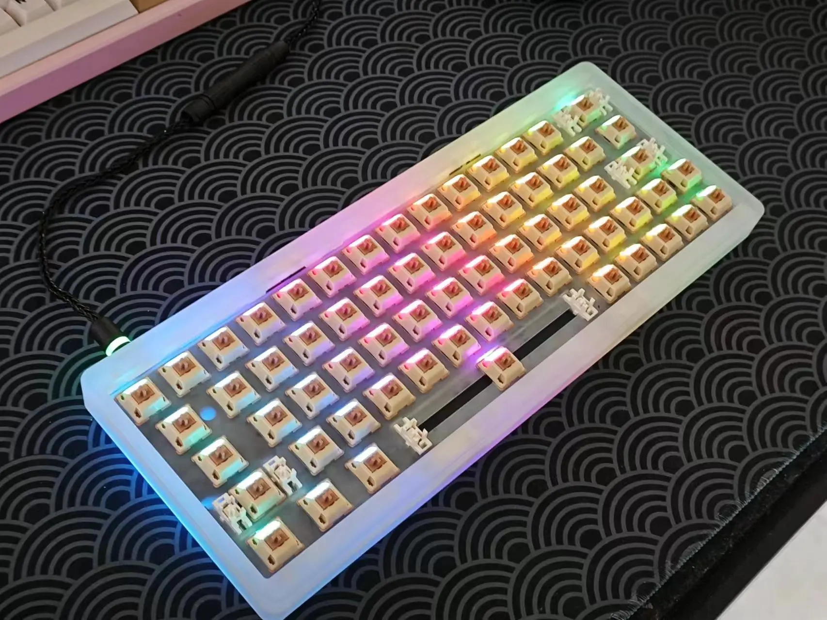 Keebox Rule60 V3 Kit de teclado mecánico HHKB WKL WK diseño modo con cable triodo CNC estructura de bola acrílica 60% Kit de teclado DIY - imagen 4