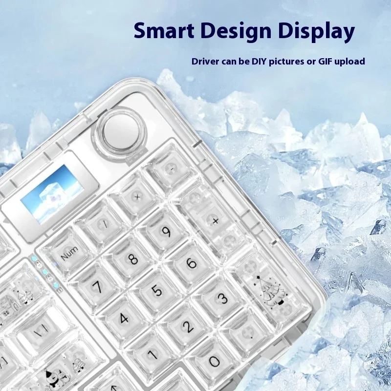 Teclado mecánico AULA F-NB98, 3 modos, perilla multifuncional, pantalla personalizada, teclado para juegos, retroiluminado RGB, intercambio en caliente, regalos para jugadores de PC - imagen 4