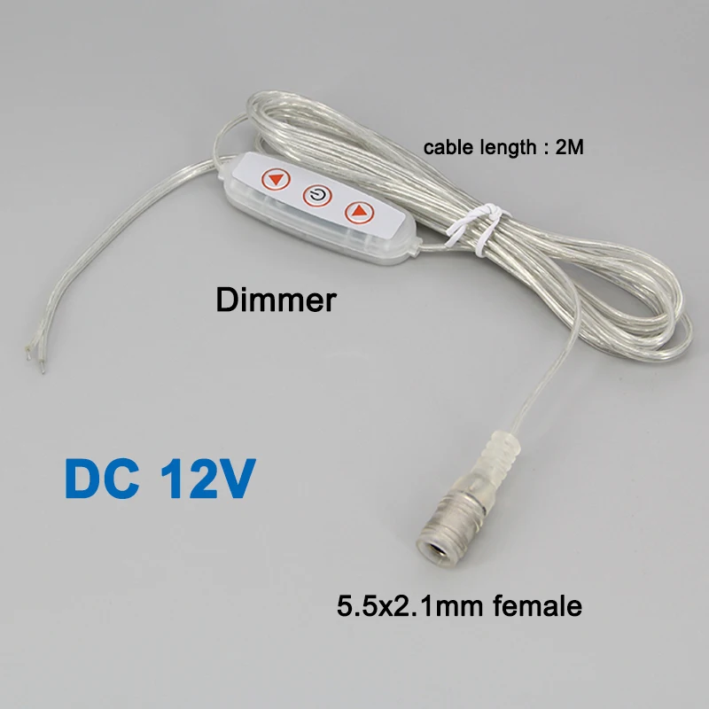 Cable de alimentación de luz de atenuación LED DC 12v con ajuste de brillo de 2M con interruptor controlador de atenuación - imagen 2