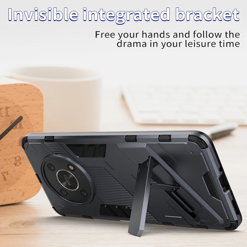Funda para Honor 90 Pro X6 X6S X8 X9A X9B 70 Magic 5 6 Lite Magic6 funda con soporte armadura trasera para Huawei P60 Pro - imagen 5