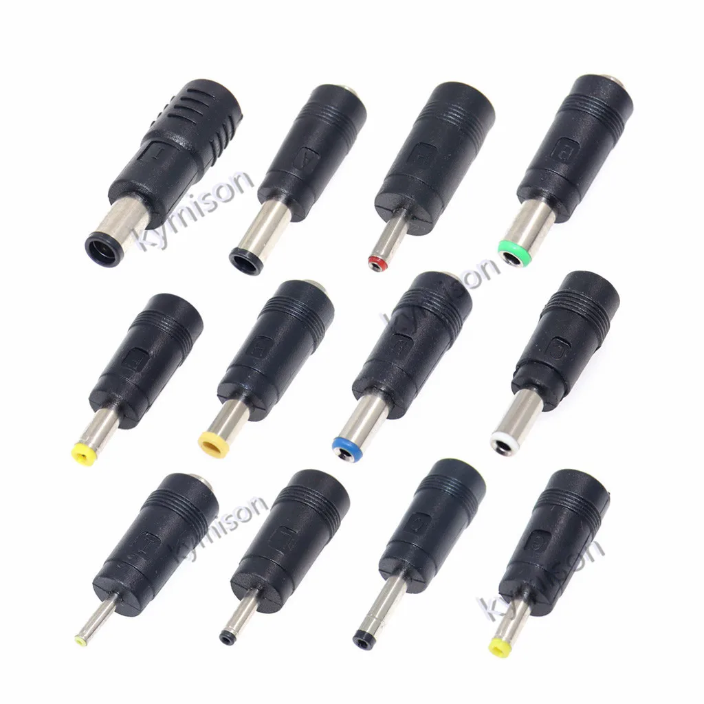 10 unids/lote 5,5*2,1mm hembra a 4,0*1,7mm 4,8x1,7mm 3,5x1,35mm 5,5x2,5mm macho DC enchufe conector de Audio adaptador portátil