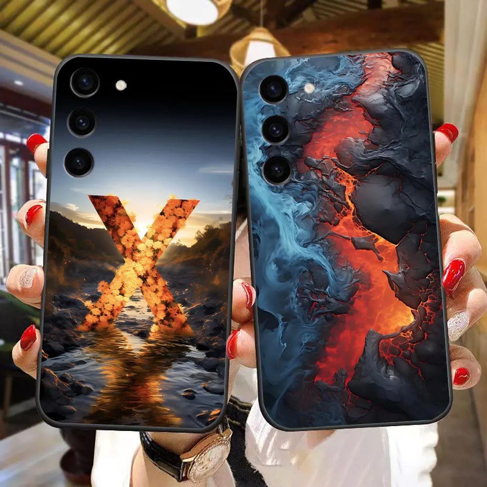 Hermosas ondas flores gato Funda de teléfono para Samsung Galaxy S25 S24 S23 S22 S21 S20 FE S10 S9 PLUS ULTRA Funda Shell