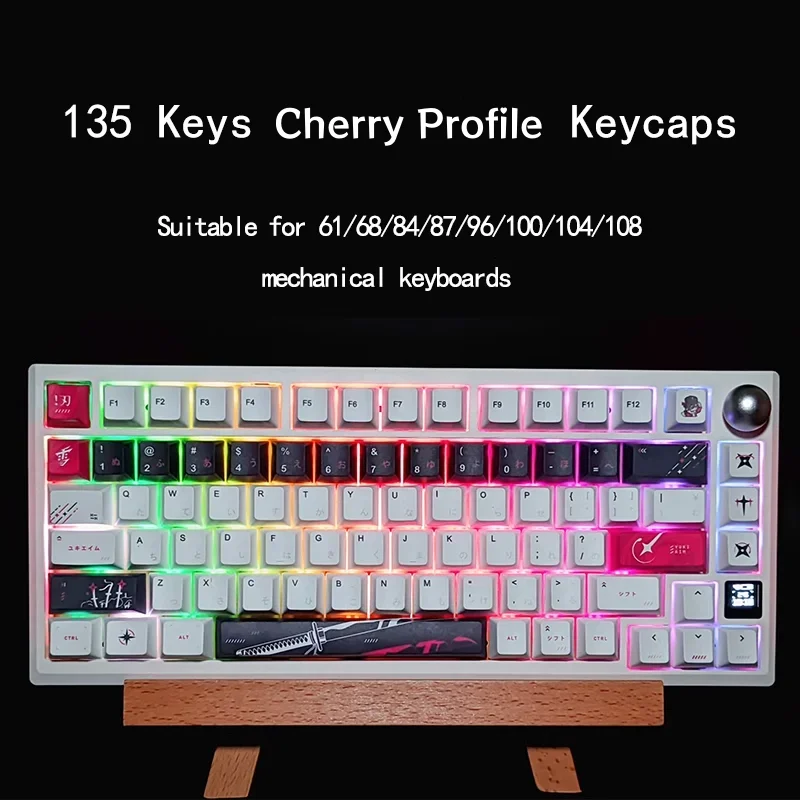 Teclas XVX Yuki Aim para teclado con diseño japonés, teclas de Anime, teclas gruesas de sublimación de tinte PBT, perfil Cherry 134 teclas - imagen 3