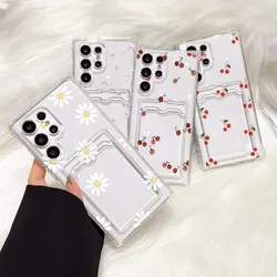 Funda Silicona Samsung Galaxy S25 Ultra Tarjetero – Cereza Antigolpes