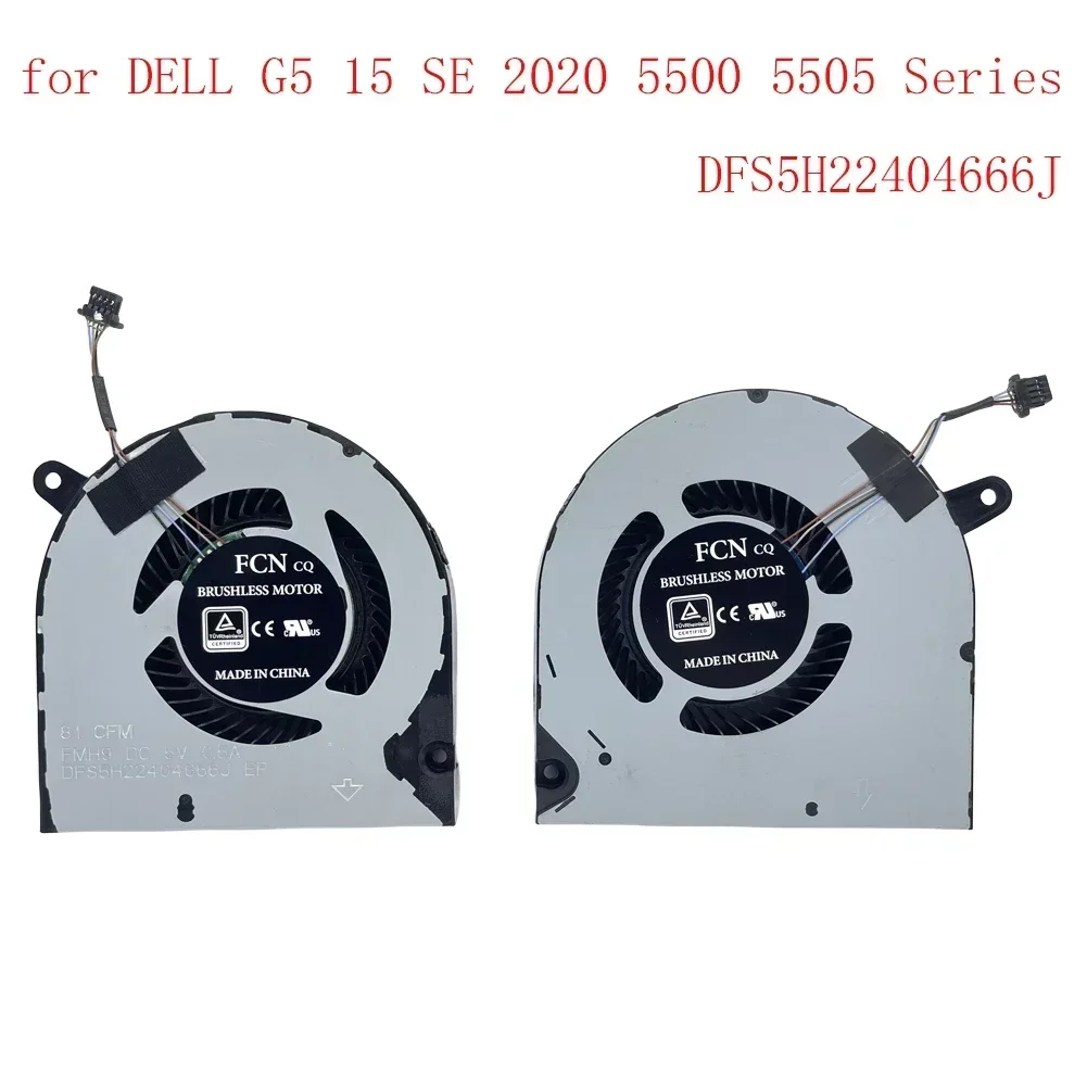 Ventilador de refrigeración CPU + GPU de repuesto para ventilador serie DELL G5 15 SE 2020 5500 5505 I5505-A685GRY