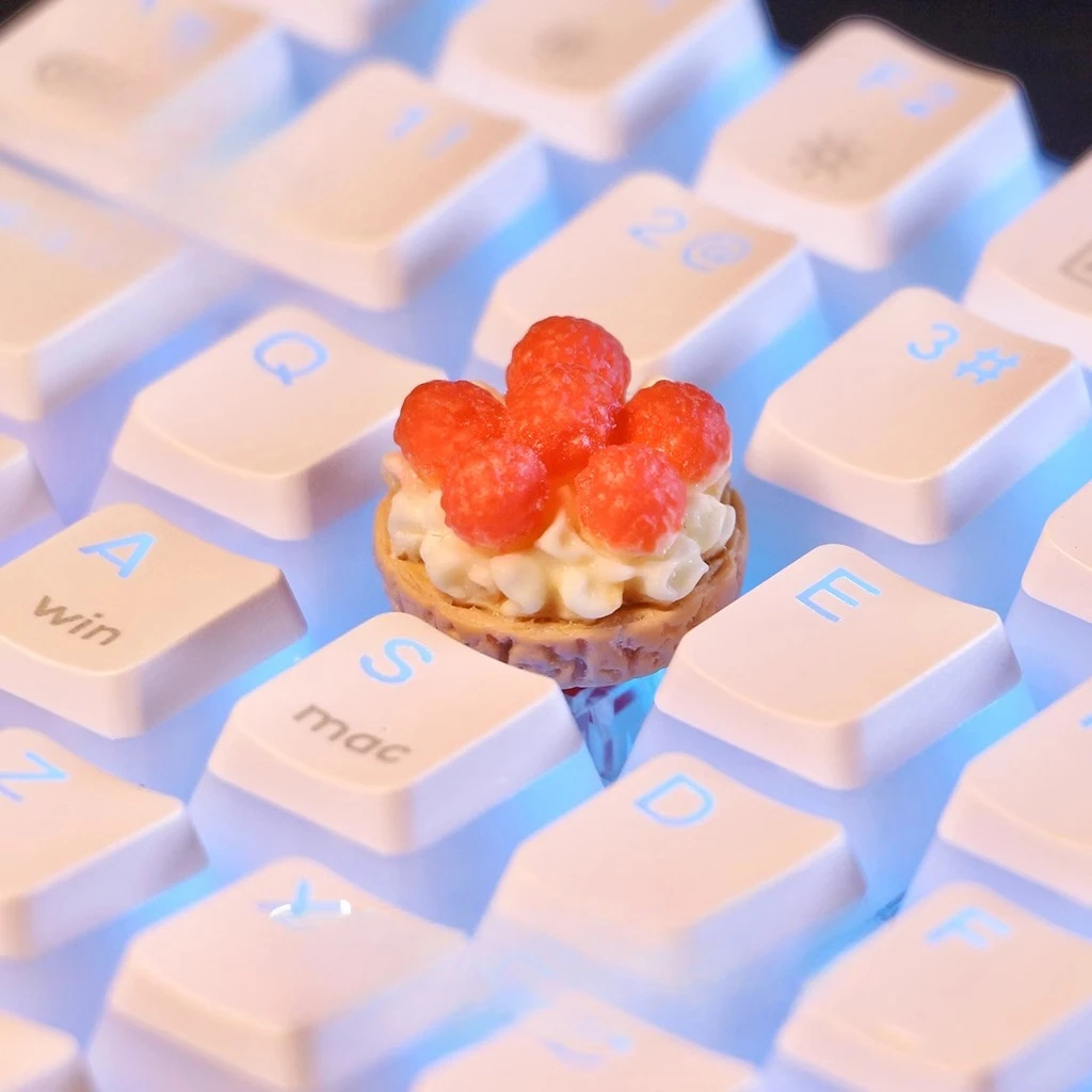 Juego de teclas con tema de pastel Yangmei, teclas artesanales de resina 3D, teclas originales personalizadas hechas a mano para accesorios de teclado mecánico - imagen 3