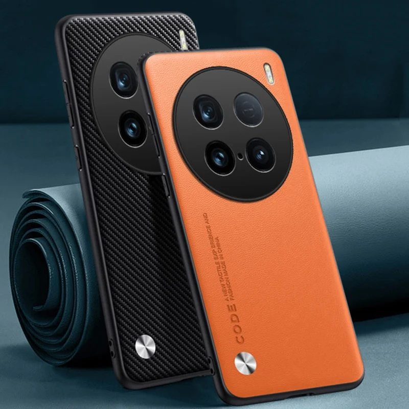 Funda de cuero PU de lujo para Vivo X100 Ultra, funda trasera de silicona mate a prueba de golpes, funda de teléfono de protección completa para Vivo X100Ultra 5G - imagen 2