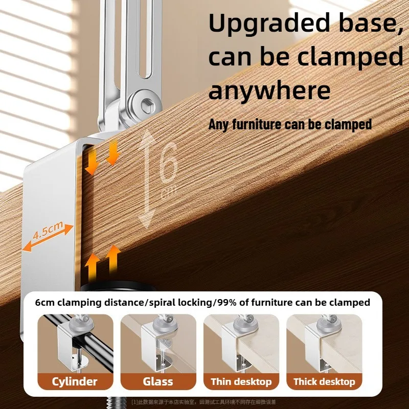 Soporte magnético para tableta para escritorio, soporte ajustable para tableta con soporte de abrazadera, 360 ° Soporte para tableta de aluminio con rotación compatible - imagen 3