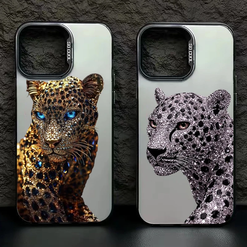 Funda de teléfono con estampado de leopardo dorado y plateado para Samsung Galaxy S25 S24 S23 S22 Ultra Plus FE A55 A56 A53 A06 A35 A15 A16 5G - imagen 5