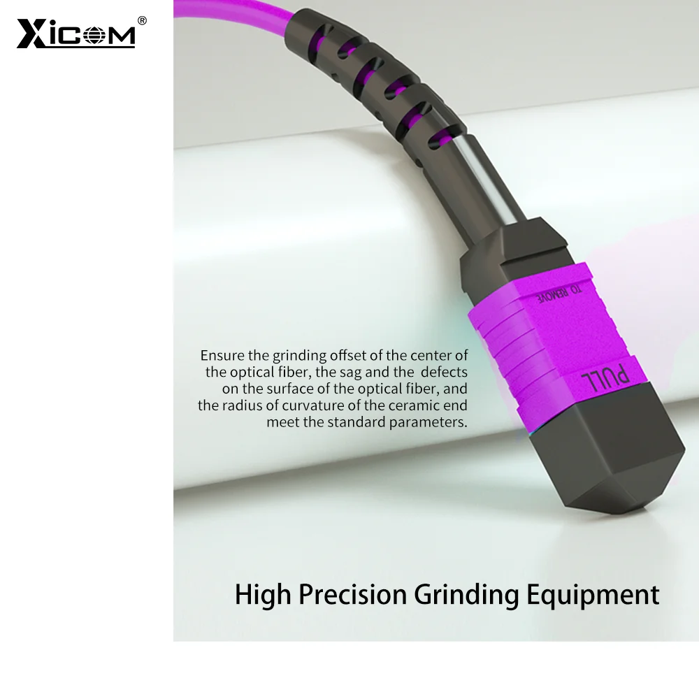 MPO-Cable de conexión de fibra óptica OM4 de 1M/3M/5M/10M, Cable de fibra óptica de 8/12 núcleos, MPO-MPO hembra a hembra, multimodo - imagen 3