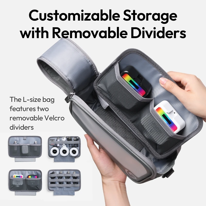 Ulanzi BP15 SeeClear Tech Pouch 3 tamaños con divisor extraíble Juego de bolsa de almacenamiento 3 en 1 para fotografía diaria Oficina Viajes Senderismo - imagen 5