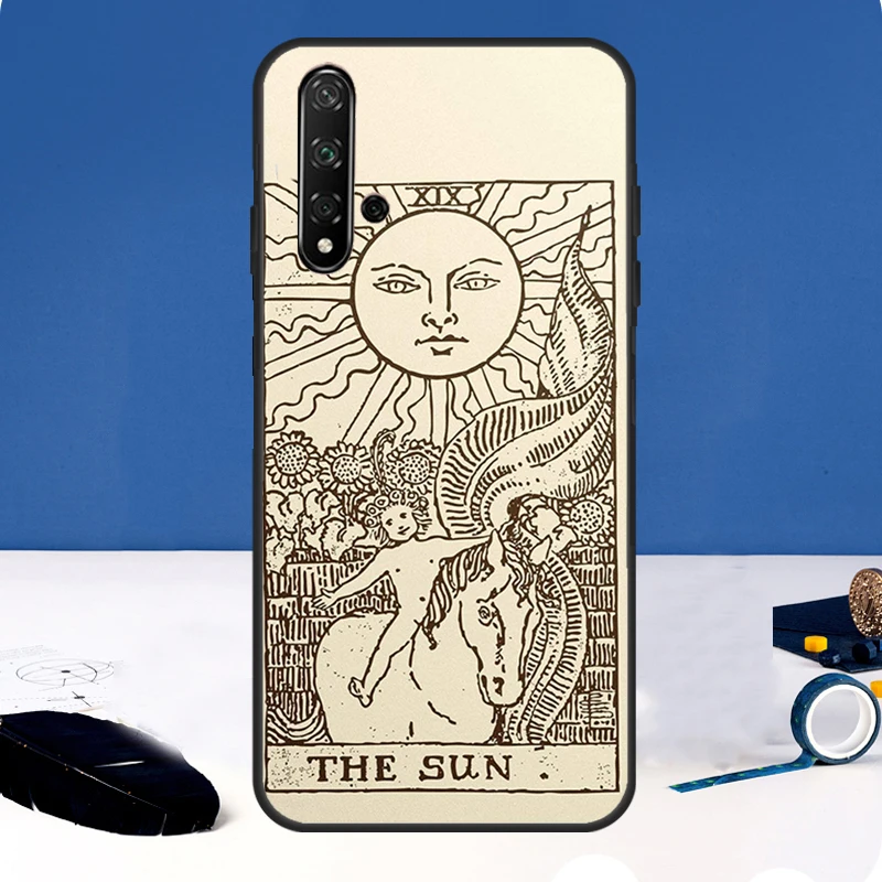 Funda con tarjeta de Tarot, astrología, sol y luna para Huawei Nova Y91 Y61 Y60 Y70 Y72 Y73 Y90 12i 11i 3i 7i 8i 9 10 SE P20 P40 P30 Lite - imagen 3