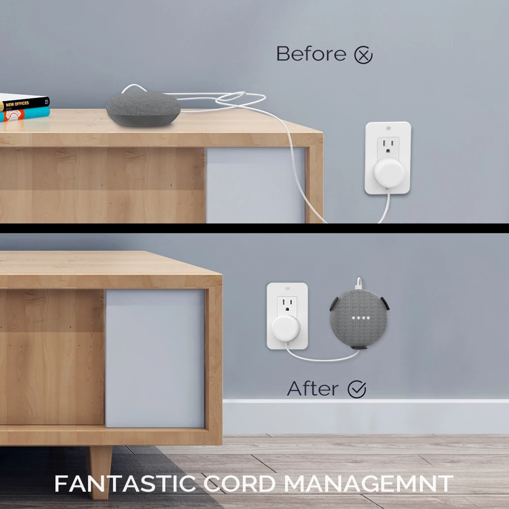 Para Google Home Mini soporte de montaje en pared gestión de cables soporte de montaje accesorios de altavoz de baño para Amazon Echo Dot 3rd - imagen 3