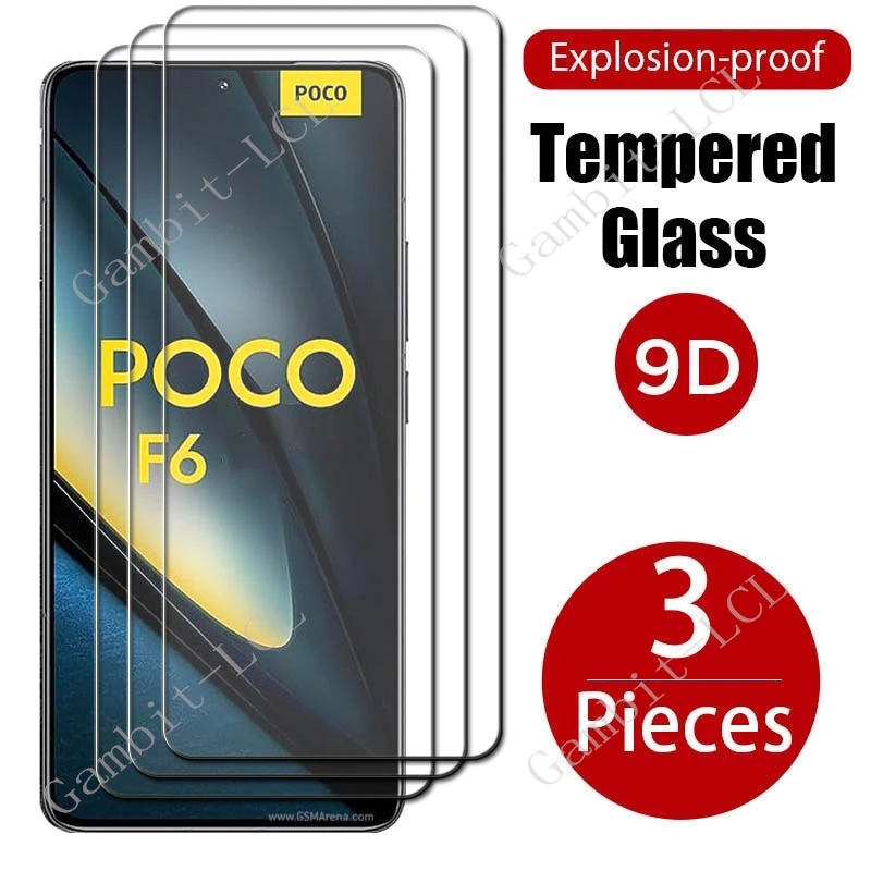 Protector de pantalla HD Original para Xiaomi Poco F6, película protectora de vidrio templado para Xiaomi Poco F6, PocoF6, Redmi Turbo 3, 3 uds.