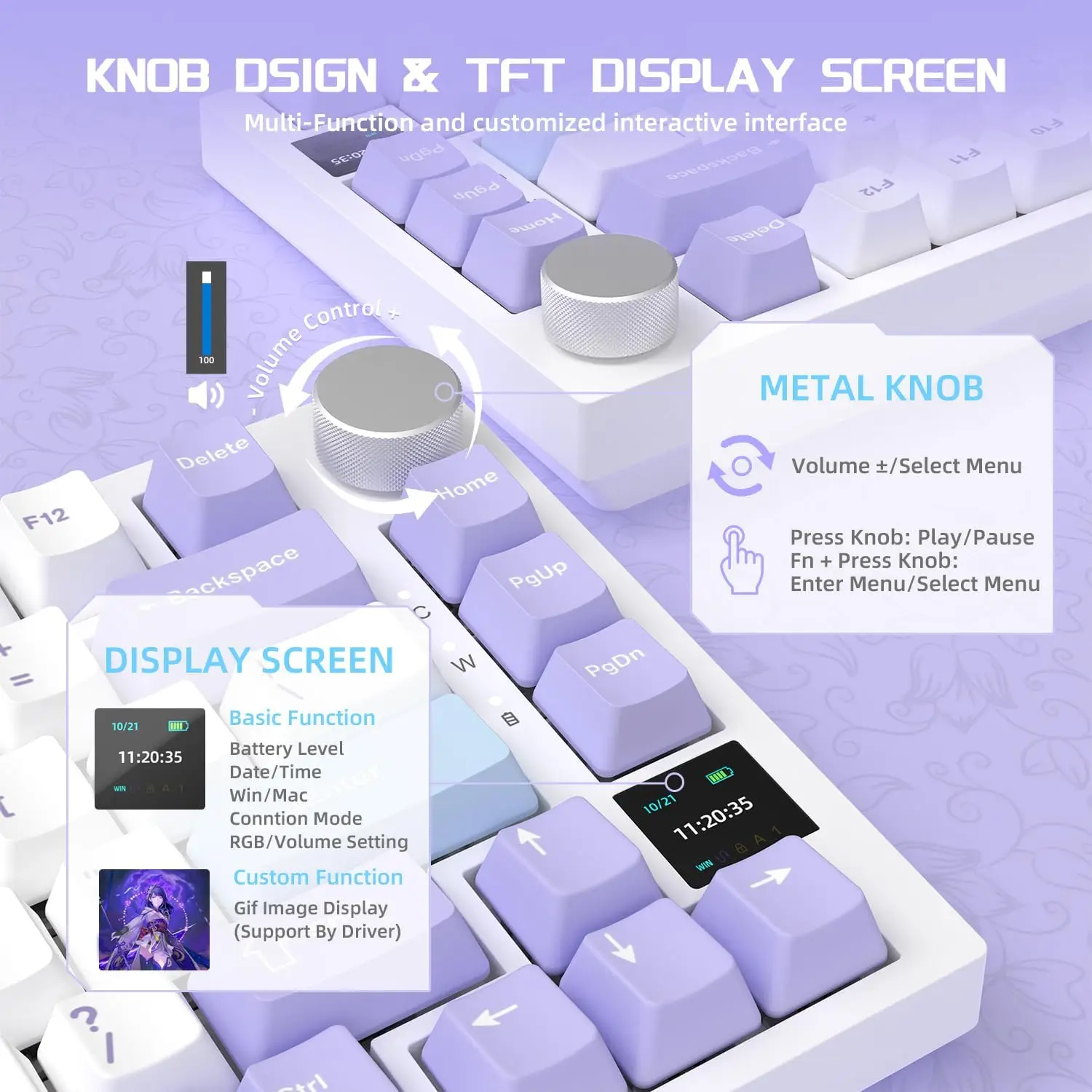 AJAZZ AK820PRO 75% configuración-teclado mecánico inalámbrico de tres modos tecla PBT de color de tres pines-llave completa Gaske intercambiable en caliente - imagen 3