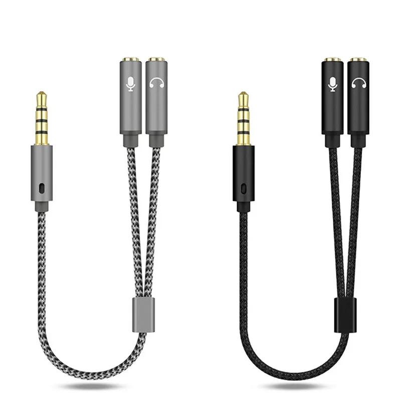 1/5/10 Uds divisor de auriculares 3,5mm Audio + micrófono estéreo divisor de auriculares Audio 3,5mm 4 polos Jack Y Cable para PS4, auriculares para juegos de PC