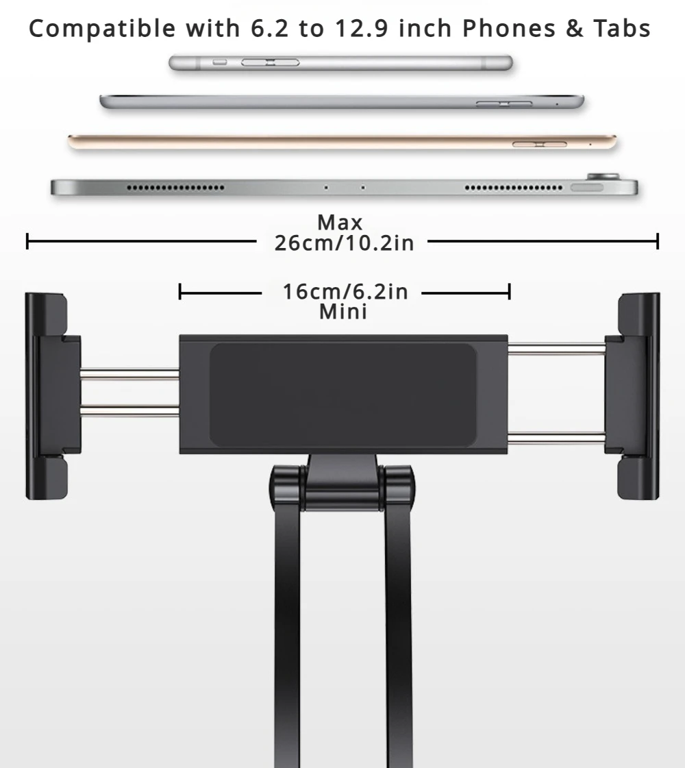 Soporte para tableta de cocina 360 portátil de 6 a 12,9 pulgadas soporte Universal para tableta y soporte para teléfono para montaje en tableta de escritorio de pared - imagen 4