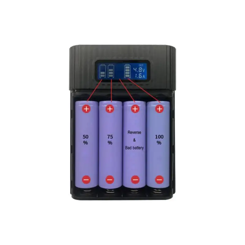 Caja de Banco de energía DIY, caja de almacenamiento de carga de batería 4*18650, estuche de carga con pantalla Digital USB Dual de 5V para teléfonos inteligentes, soporte de batería - imagen 5