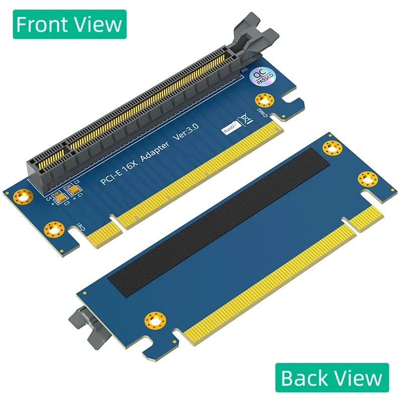 Extensor de tarjeta elevadora PCIE X16 PCI Express 3,0 16X macho a hembra convertidor de ranura de 90 grados para soporte de tarjeta gráfica chasis 1U 2U - imagen 2