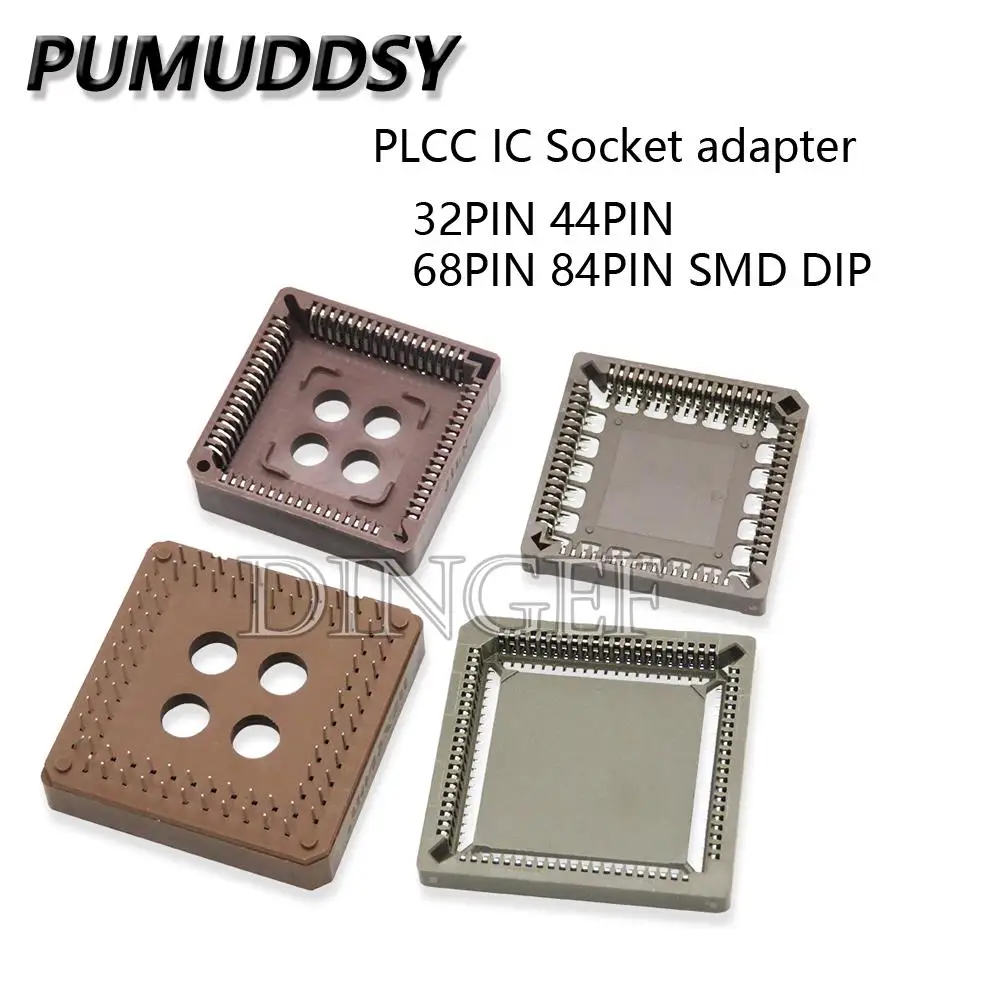 Adaptador de enchufe de 10 piezas, PLCC44, PLCC68, PLCC84, PLCC32-SMD, IC, PLCC32, 32, 44, 68, 84 pines, PLCC, convertidor de PLCC-32, SMD